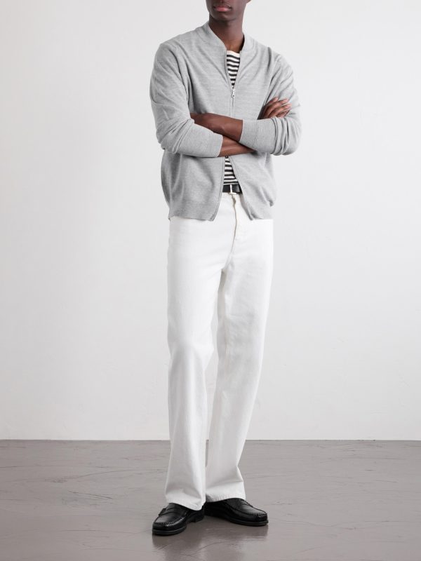 16.Singular Merino Wool Zip-Up Cardigan - OU