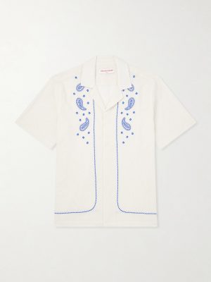 Maitan Camp-Collar Embroidered Cotton Shirt