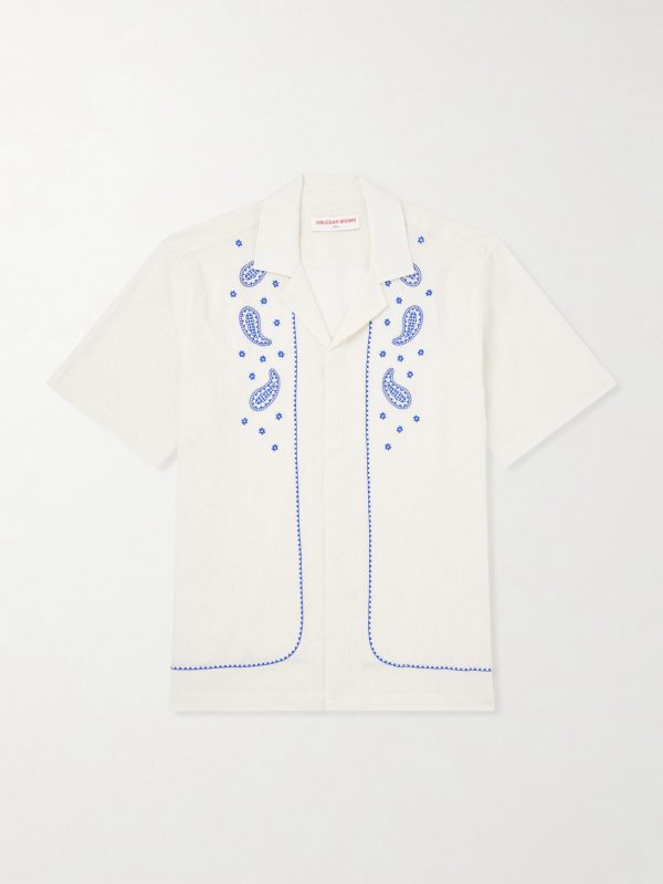 Maitan Camp-Collar Embroidered Cotton Shirt Maitan Camp-Collar Embroidered Cotton Shirt
