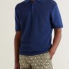 Burnham Tie Stitch Linen-blend Polo Shirt - FR