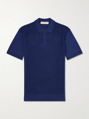 Burnham Tie Stitch Linen-blend Polo Shirt