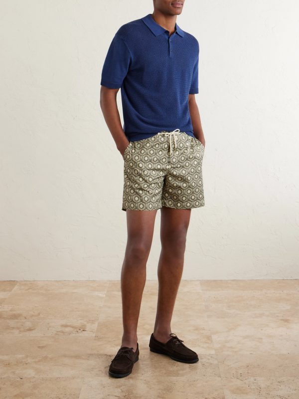 Burnham Tie Stitch Linen-blend Polo Shirt - OU