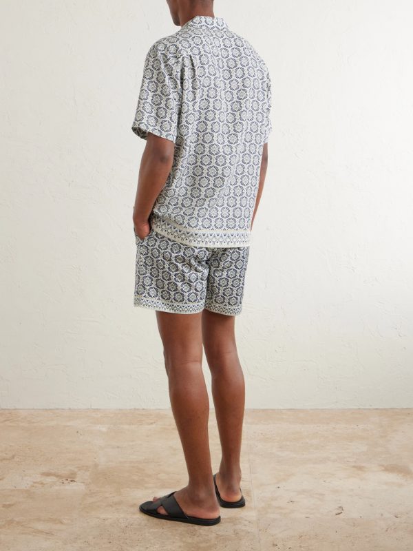 Maitan Passetto Camp-Collar Printed Lyocell Shirt - BK