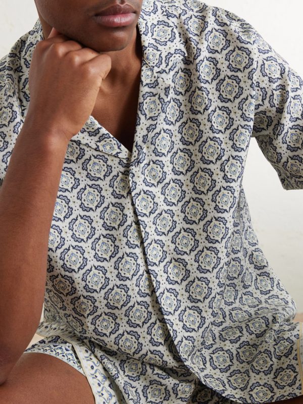 Maitan Passetto Camp-Collar Printed Lyocell Shirt - CU