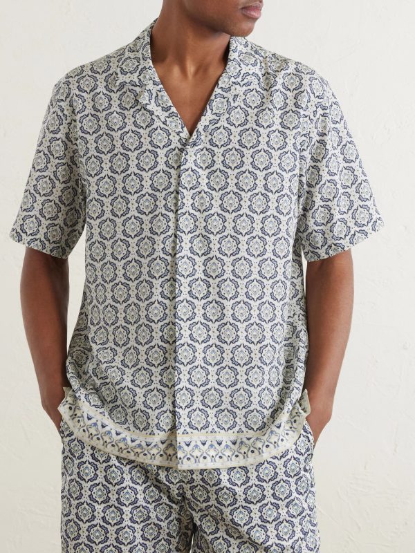 Maitan Passetto Camp-Collar Printed Lyocell Shirt - FR
