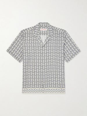 Maitan Passetto Camp-Collar Printed Lyocell Shirt