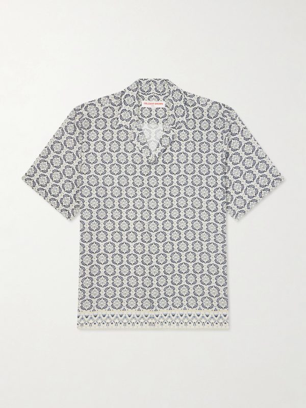 Maitan Passetto Camp-Collar Printed Lyocell Shirt