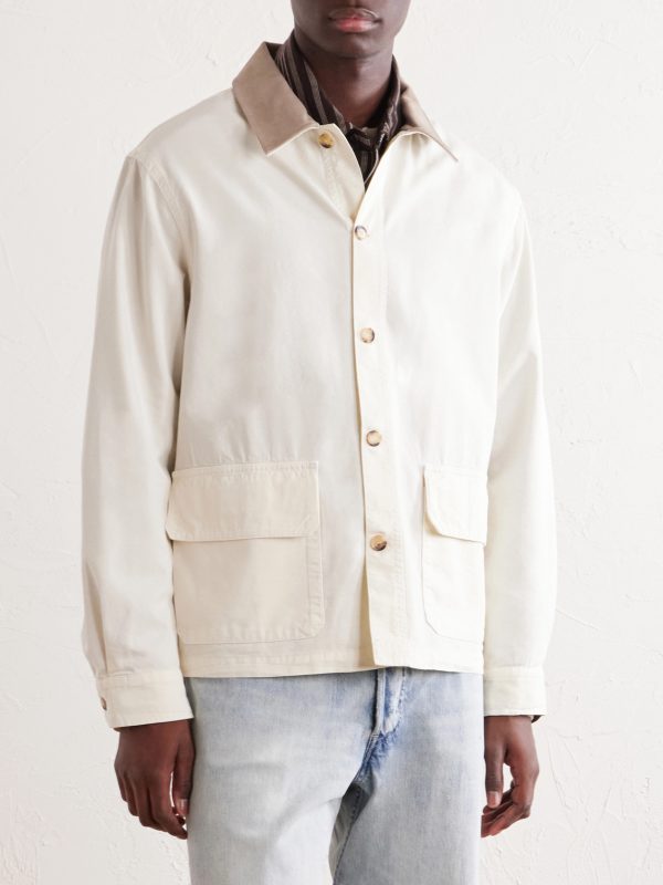 Suede-Trimmed Cotton-Blend Jacket - FR Suede-Trimmed Cotton-Blend Jacket - FR