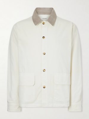 Suede-Trimmed Cotton-Blend Jacket Suede-Trimmed Cotton-Blend Jacket