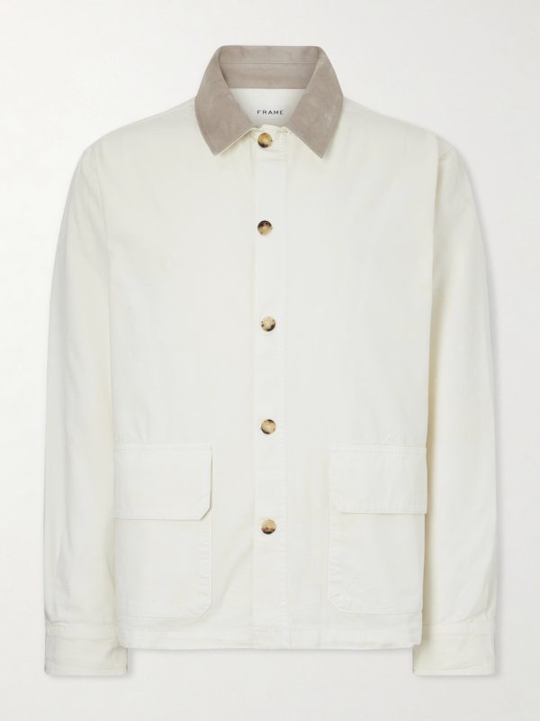 Suede-Trimmed Cotton-Blend Jacket Suede-Trimmed Cotton-Blend Jacket