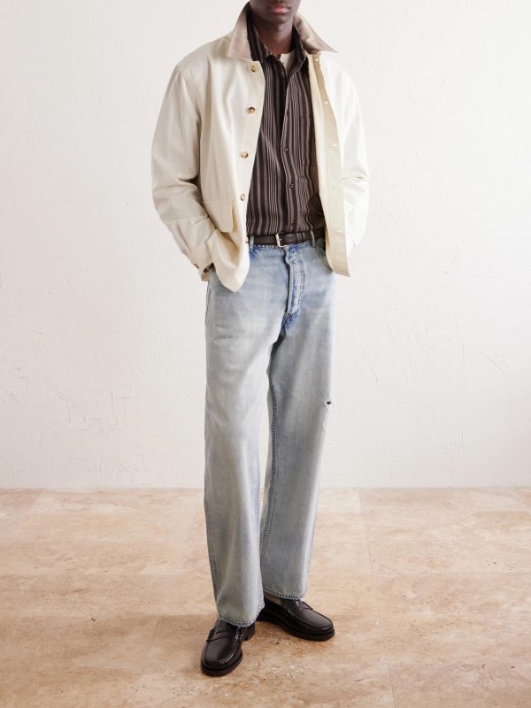 Suede-Trimmed Cotton-Blend Jacket - OU Suede-Trimmed Cotton-Blend Jacket - OU
