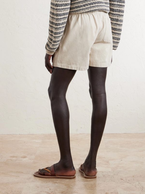 Straight-Leg Cotton-Canvas Drawstring Shorts - BK