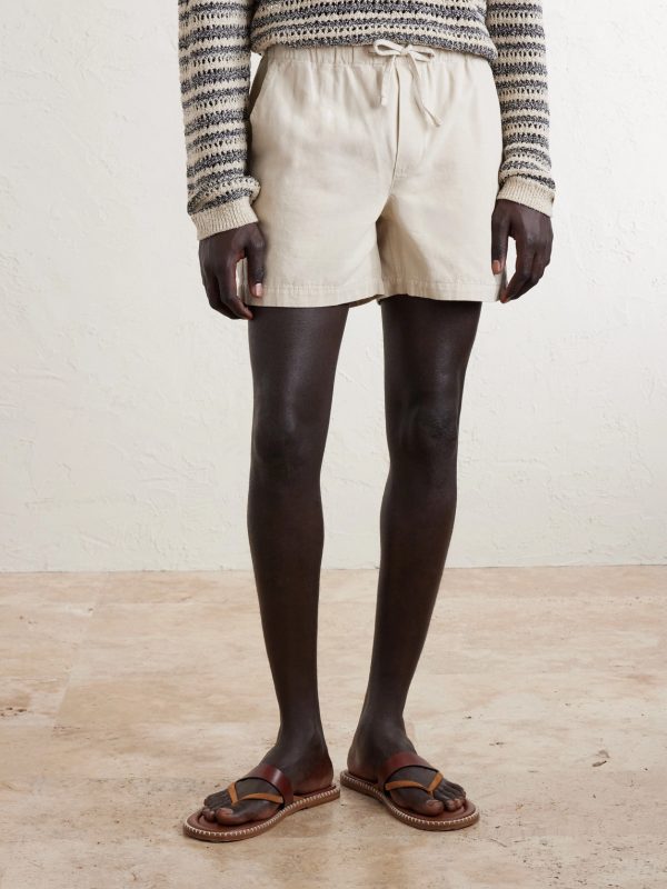 Straight-Leg Cotton-Canvas Drawstring Shorts - FR