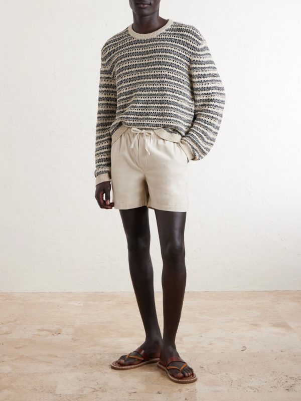 Straight-Leg Cotton-Canvas Drawstring Shorts - OU