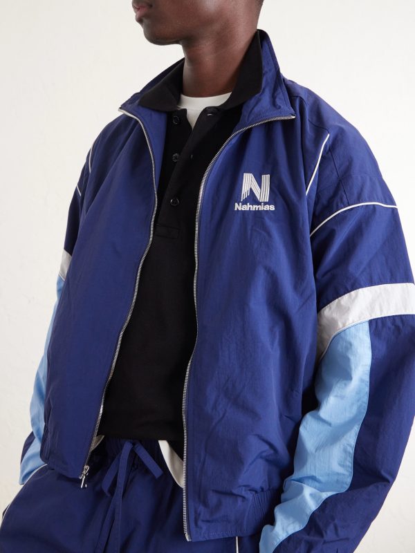 Logo-Embroidered Striped Nylon Jacket - CU Logo-Embroidered Striped Nylon Jacket - CU