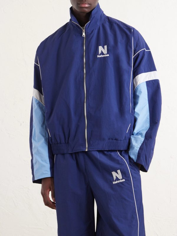 Logo-Embroidered Striped Nylon Jacket - FR Logo-Embroidered Striped Nylon Jacket - FR