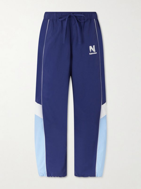 Straight-leg Logo-Embroidered Nylon Trousers Straight-leg Logo-Embroidered Nylon Trousers