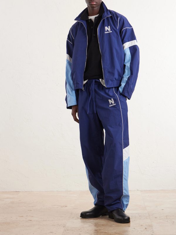 Straight-leg Logo-Embroidered Nylon Trousers - OU Straight-leg Logo-Embroidered Nylon Trousers - OU