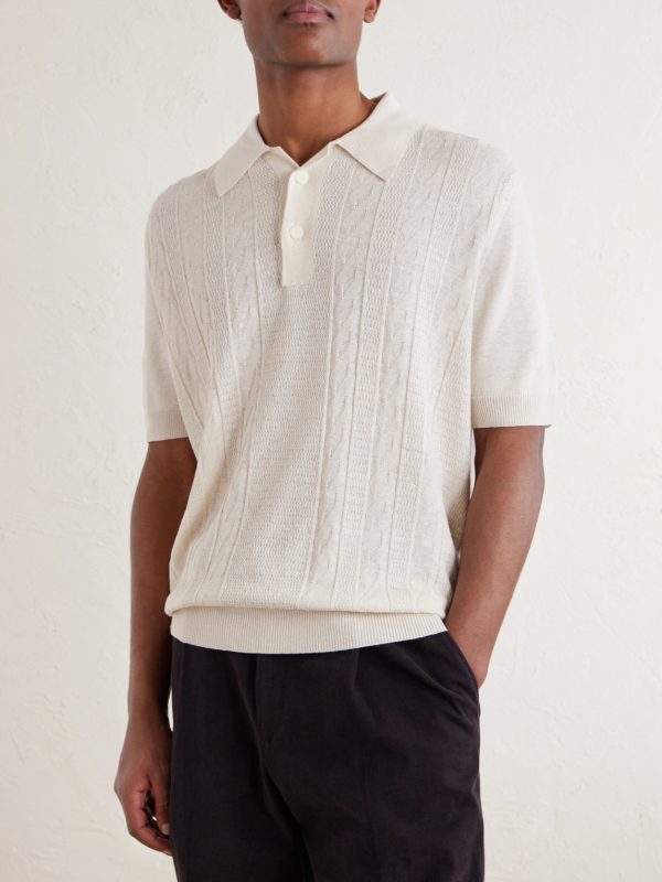 Silk and Linen-Blend Polo Shirt - FR Silk and Linen-Blend Polo Shirt - FR