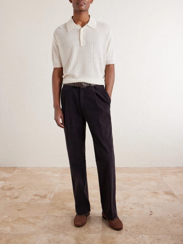 Silk and Linen-Blend Polo Shirt - OU Silk and Linen-Blend Polo Shirt - OU