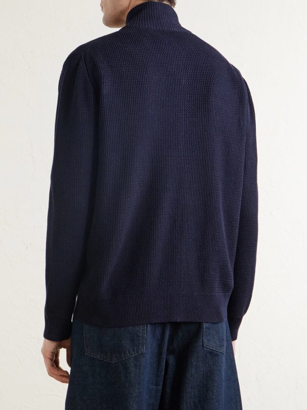 Knitted Silk and Linen-Blend Zip-Up Cardigan - BK Knitted Silk and Linen-Blend Zip-Up Cardigan - BK