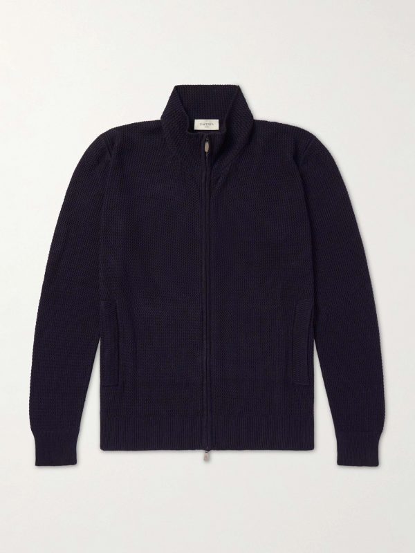 Knitted Silk and Linen-Blend Zip-Up Cardigan Knitted Silk and Linen-Blend Zip-Up Cardigan