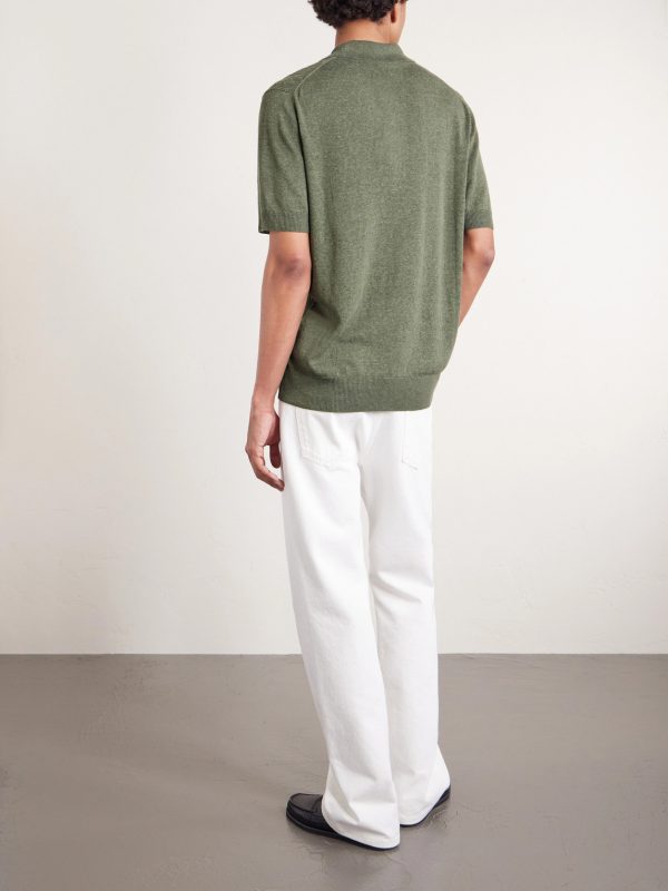 Silk and Linen-Blend Polo Shirt - BK