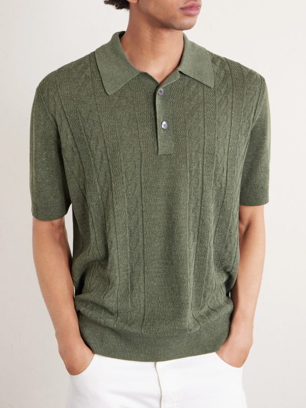 Silk and Linen-Blend Polo Shirt - FR