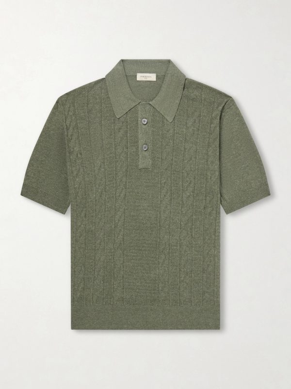 Silk and Linen-Blend Polo Shirt