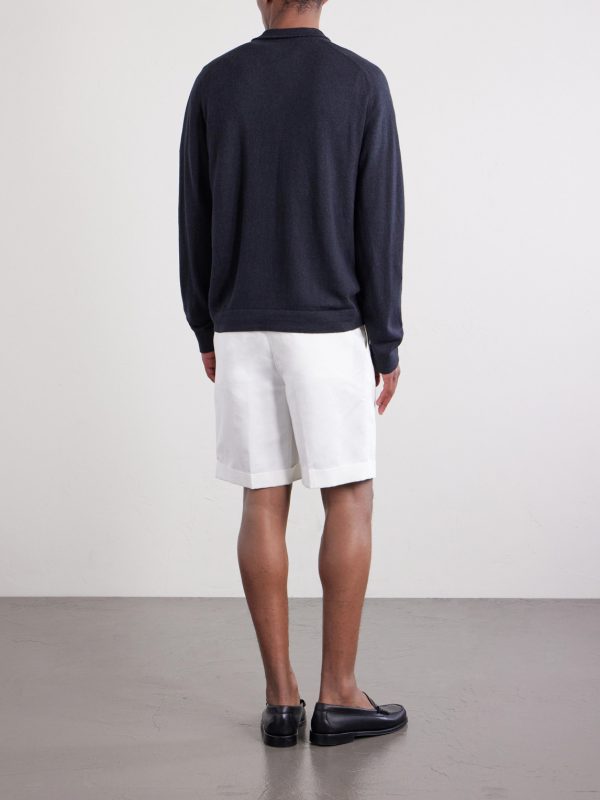 Cashmere and Linen-Blend Zip-Up Sweater - BK Cashmere and Linen-Blend Zip-Up Sweater - BK
