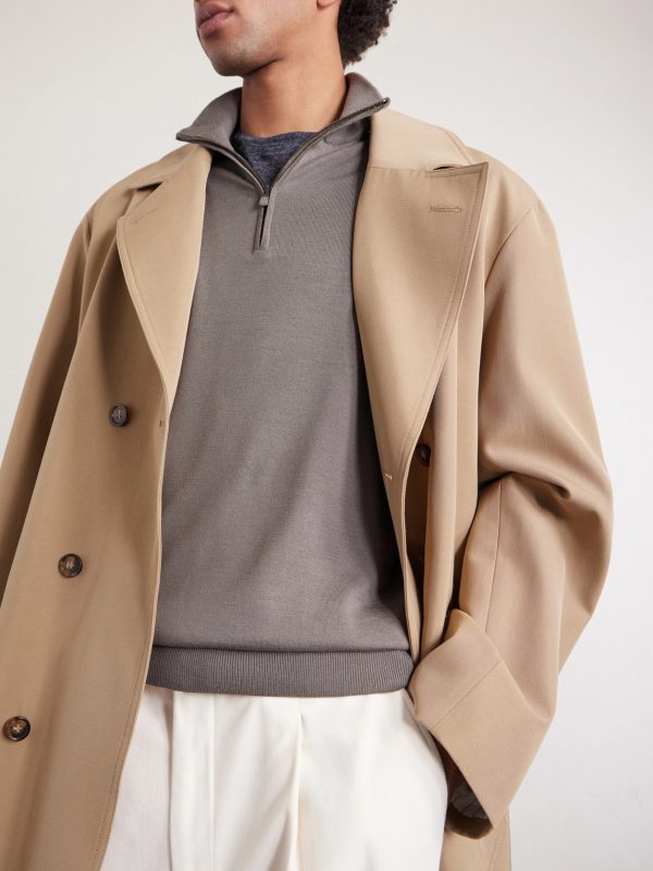 Virgin Wool Half-Zip Sweater - E1
