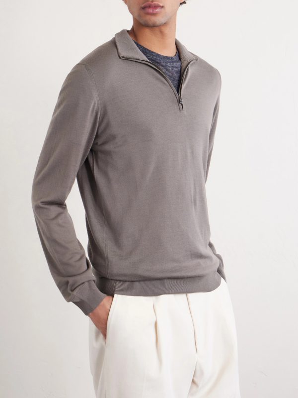 Virgin Wool Half-Zip Sweater - FR
