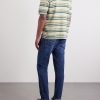 Striped Silk and Linen-Blend Polo Shirt - BK Striped Silk and Linen-Blend Polo Shirt - BK