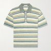 Striped Silk and Linen-Blend Polo Shirt Striped Silk and Linen-Blend Polo Shirt
