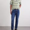 Striped Silk and Linen-Blend Polo Shirt - OU Striped Silk and Linen-Blend Polo Shirt - OU