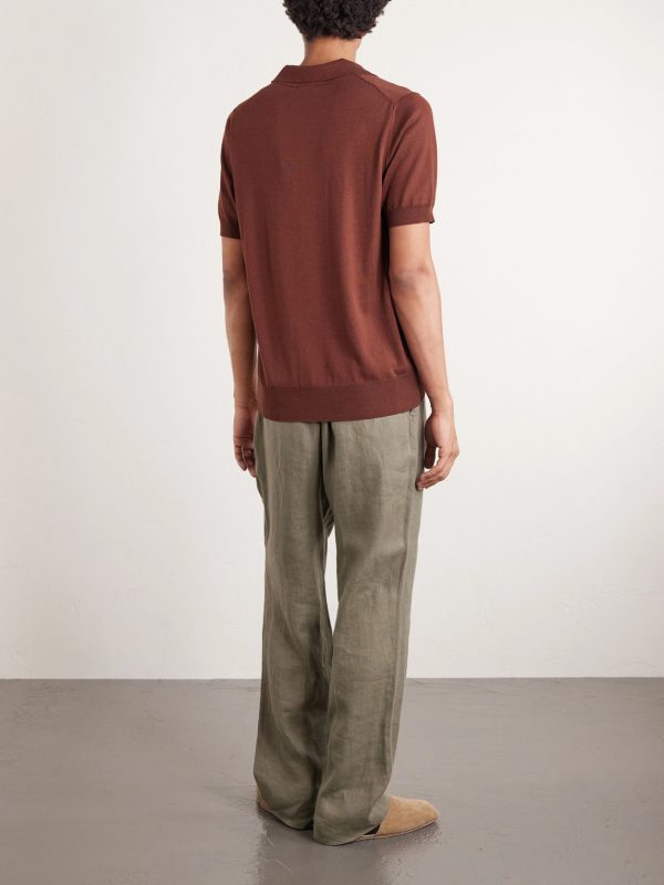 Silk and Cotton-Blend Polo Shirt - BK Silk and Cotton-Blend Polo Shirt - BK
