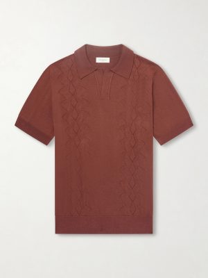 Silk and Cotton-Blend Polo Shirt
