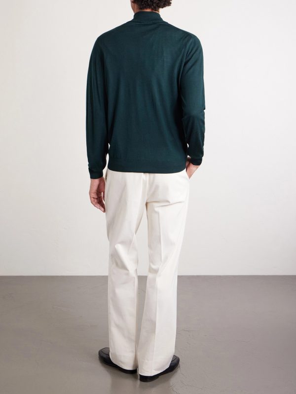 Slim-Fit Virgin Wool Zip-Up Cardigan - BK Slim-Fit Virgin Wool Zip-Up Cardigan - BK