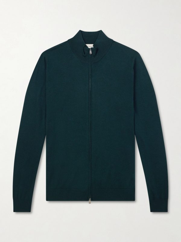 Slim-Fit Virgin Wool Zip-Up Cardigan Slim-Fit Virgin Wool Zip-Up Cardigan