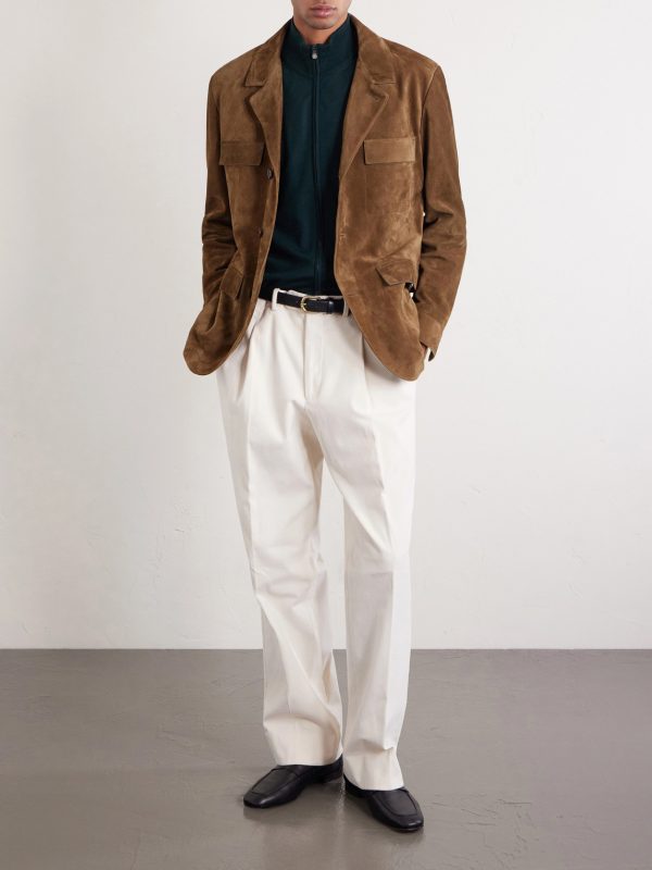 Slim-Fit Virgin Wool Zip-Up Cardigan - OU Slim-Fit Virgin Wool Zip-Up Cardigan - OU