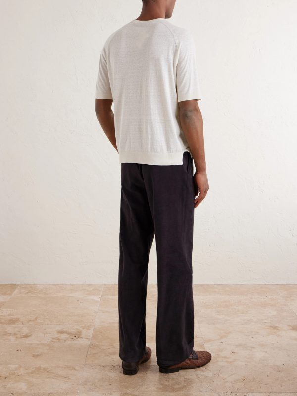 Silk and Linen-Blend T-Shirt - BK