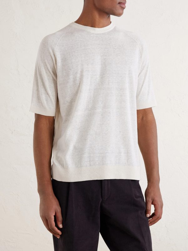 Silk and Linen-Blend T-Shirt - FR