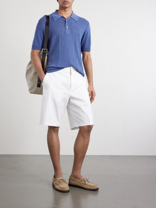 Silk and Linen-Blend Polo Shirt - OU Silk and Linen-Blend Polo Shirt - OU
