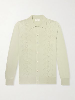Pointelle-Knit Silk and Cotton-Blend Cardigan