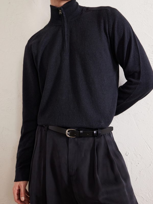 Lupetto Cashmere and Linen-Blend Half-Zipped Sweater - CU