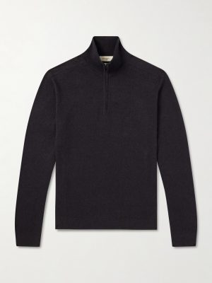Lupetto Cashmere and Linen-Blend Half-Zipped Sweater