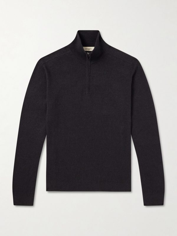 Lupetto Cashmere and Linen-Blend Half-Zipped Sweater