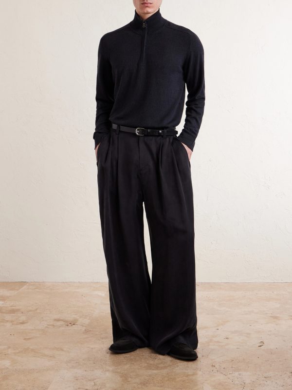 Lupetto Cashmere and Linen-Blend Half-Zipped Sweater - OU