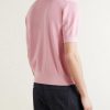 Knitted Silk and Cotton-Blend Polo Shirt - BK Knitted Silk and Cotton-Blend Polo Shirt - BK