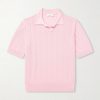 Knitted Silk and Cotton-Blend Polo Shirt Knitted Silk and Cotton-Blend Polo Shirt